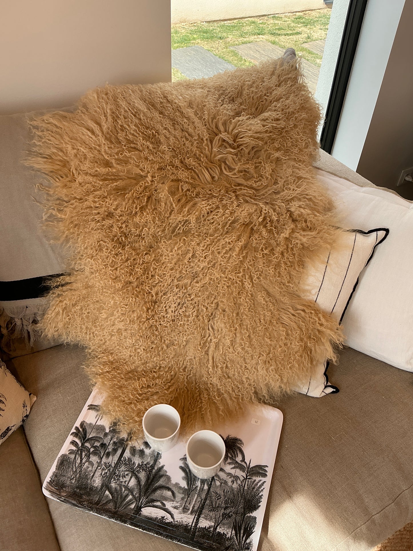 Peau de mouton tibétain miel