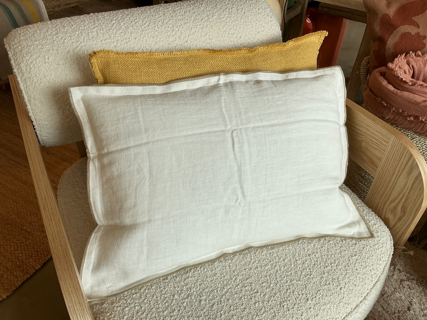 Coussin HAOMY Seoni blanc 40x60 cm