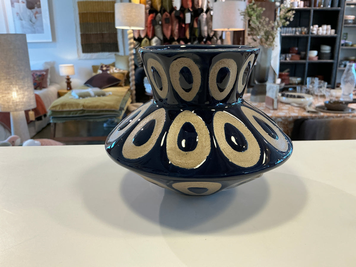 Vase bleu indigo