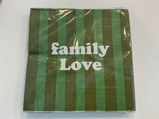 SERVIETTE EN PAPIER rayures family love