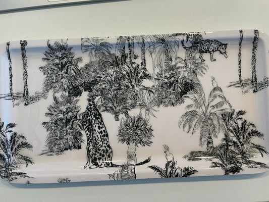 Plateau mocoa blanc gris 30x15 cm