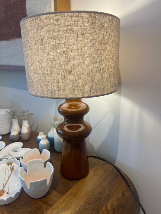 Lampe opale brun/ ecru