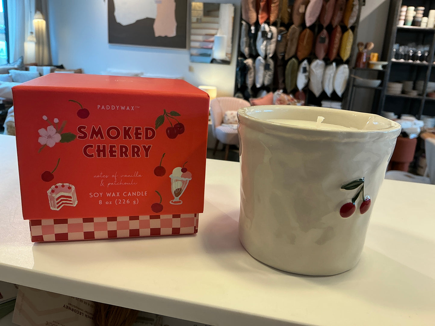 Bougie céramique smoked cherry