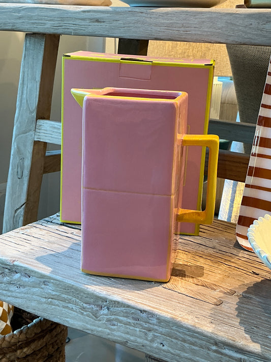 CARAFE ROSE ET JAUNE