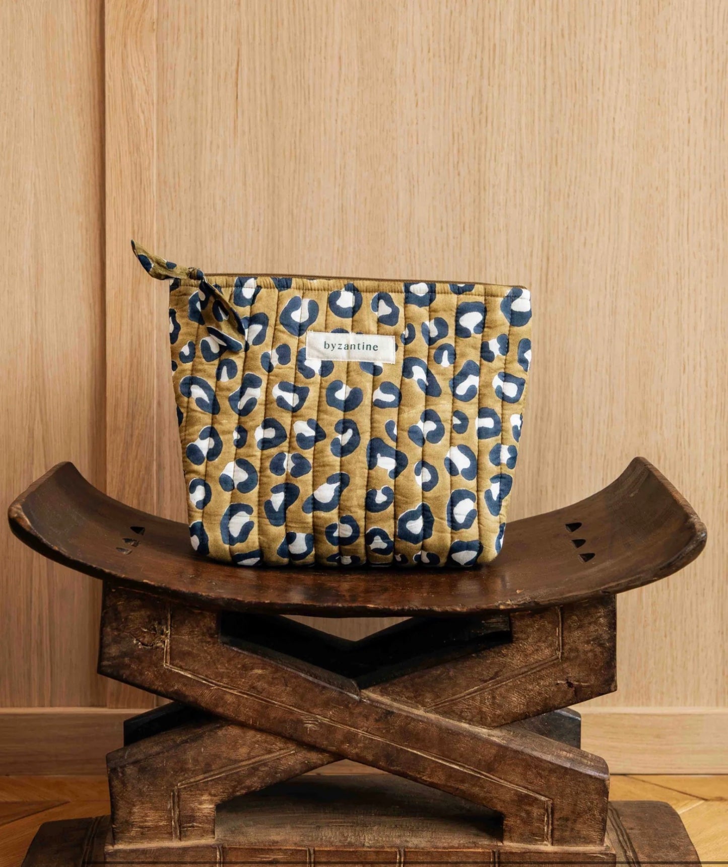 Trousse de toilette carrée léopard Kaki Byzantine