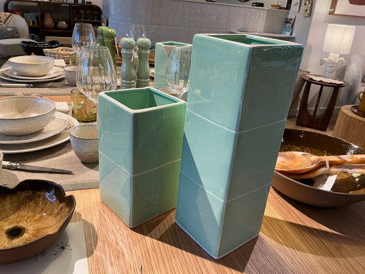 Vase triple vert et blanc