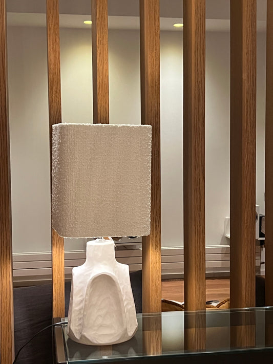 LAMPE CÉRAMIQUE BLANCHE 70'S ESPRIT SARDE