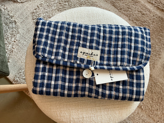 Matelas a langer Khadi vichy navy