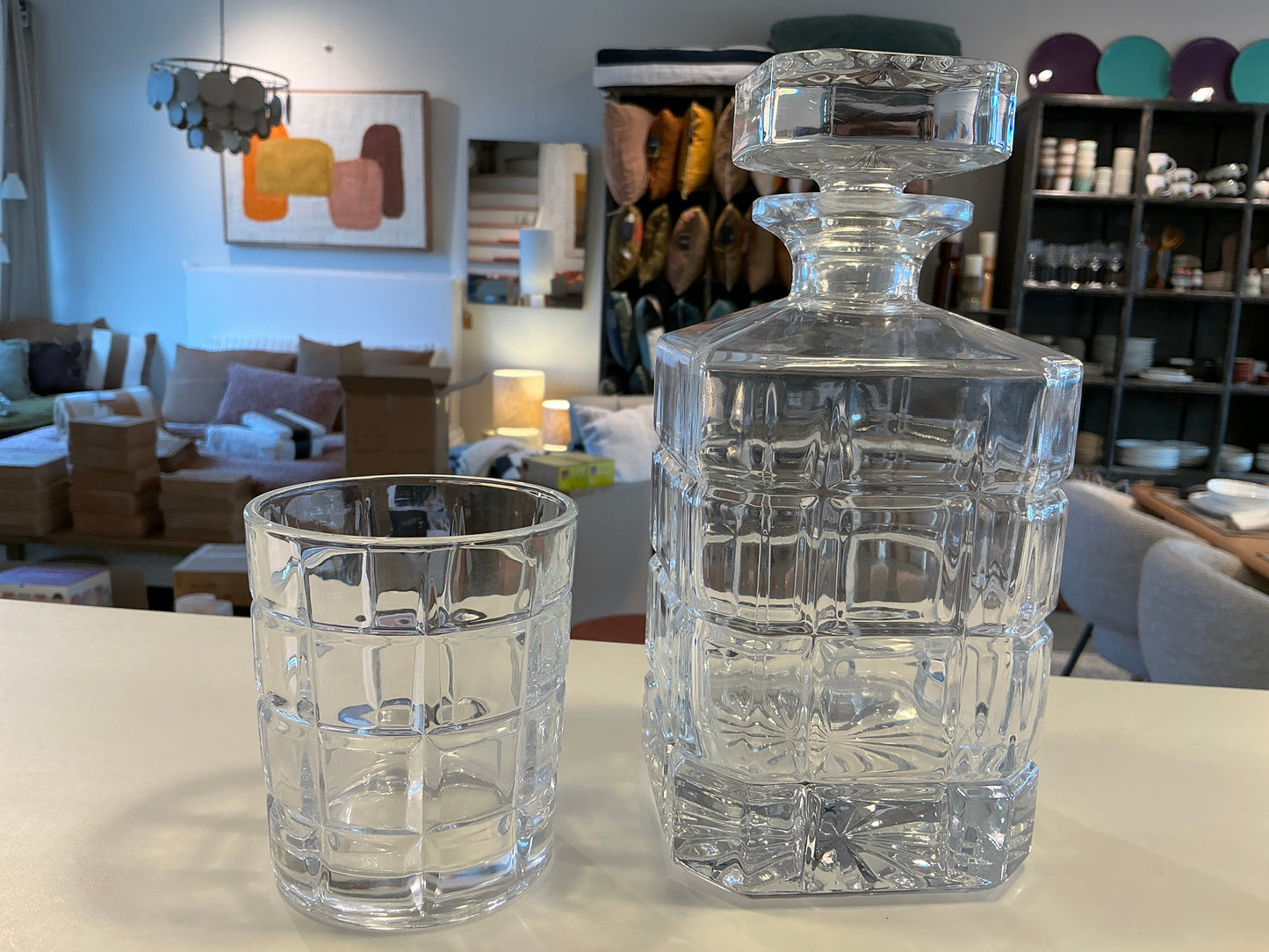 COFFRET CARAFE+6 VERRES stone