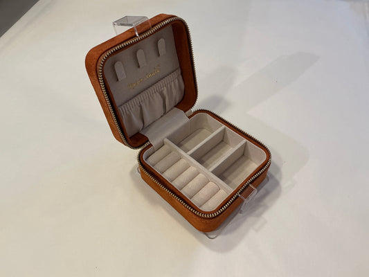 Boîte à bijoux Corinne Velours Camel