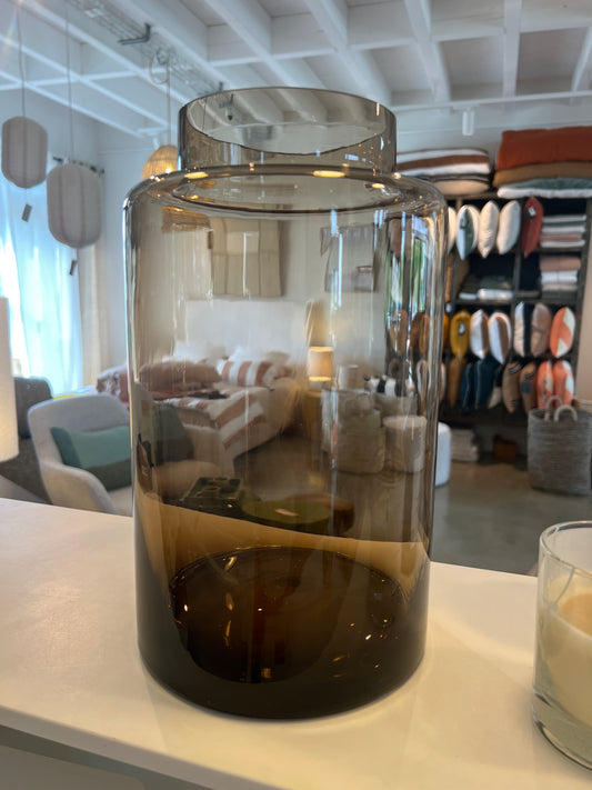 grand vase en verre ambre