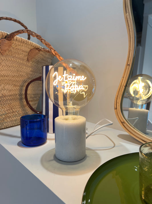 Lampe marbre je t’aime papa