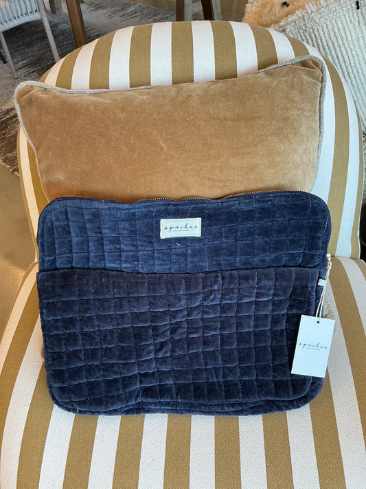 Pochette d’ordinateur apaches velours marine