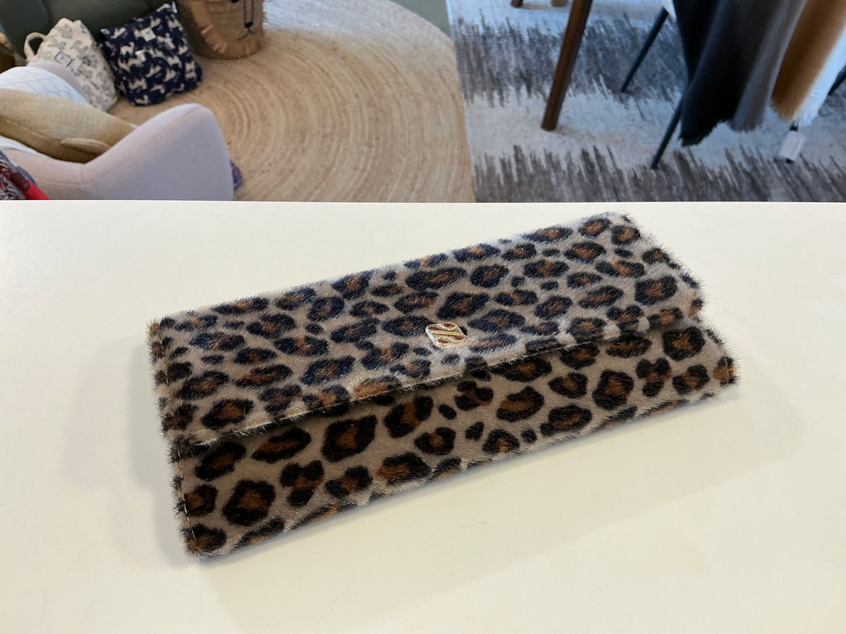 Pochette à bijoux Catherine velours léopard
