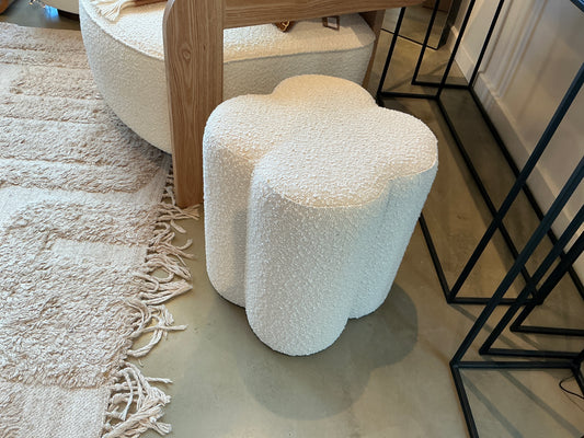 Pouf NALANI bouclette crème 38x38x45
