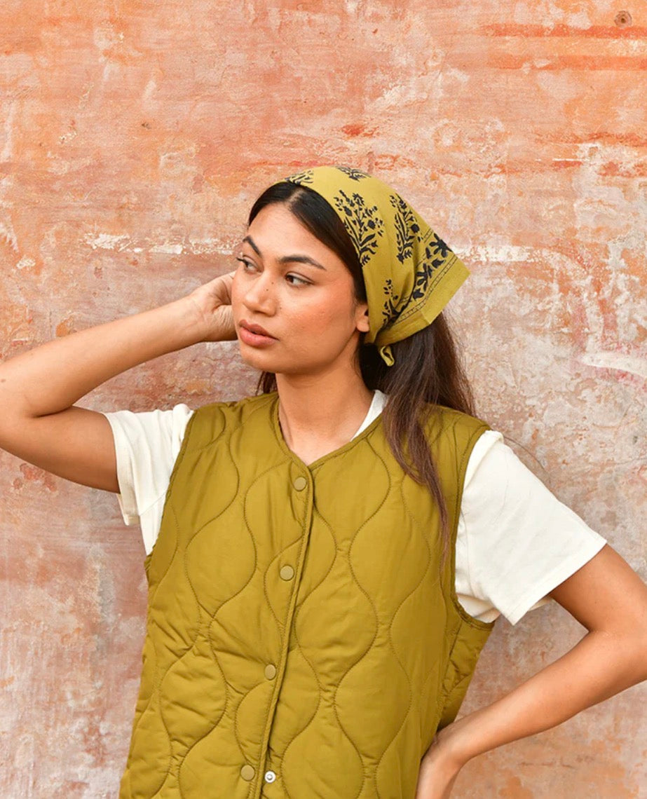 Petit foulard Galatie vert Byzantine