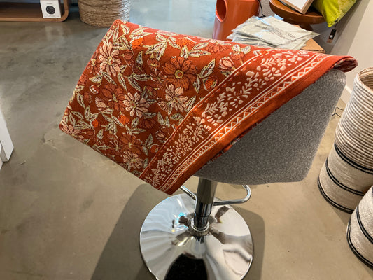 FOULARD IMPRIME Fleurs indiennes meera terracotta