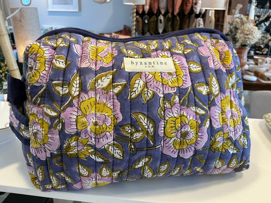 Trousse de toilette fleurs bleues Byzantine GM