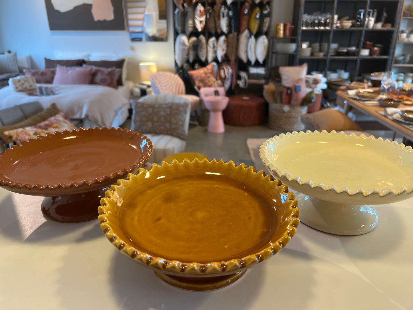 Coupe  artisanale terre cuite émaillée