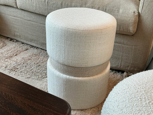 Pouf crème et beige