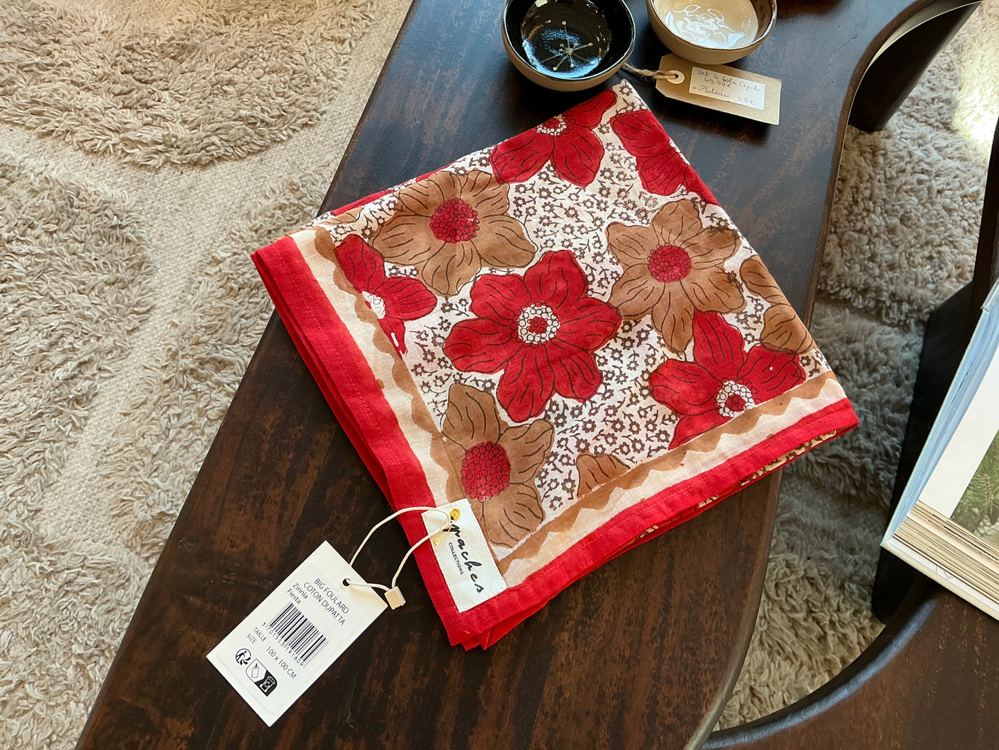 Foulard Apaches dupatta Zinnia fiesta