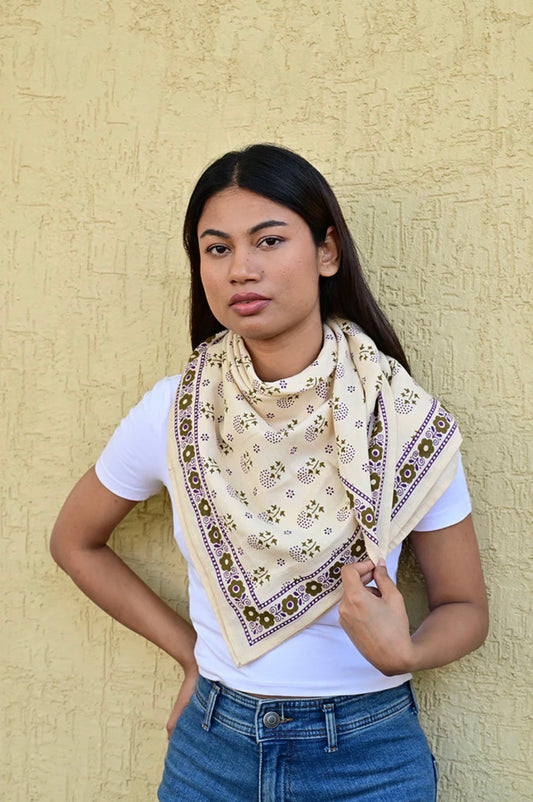 Grand foulard Anastase latte Byzantine