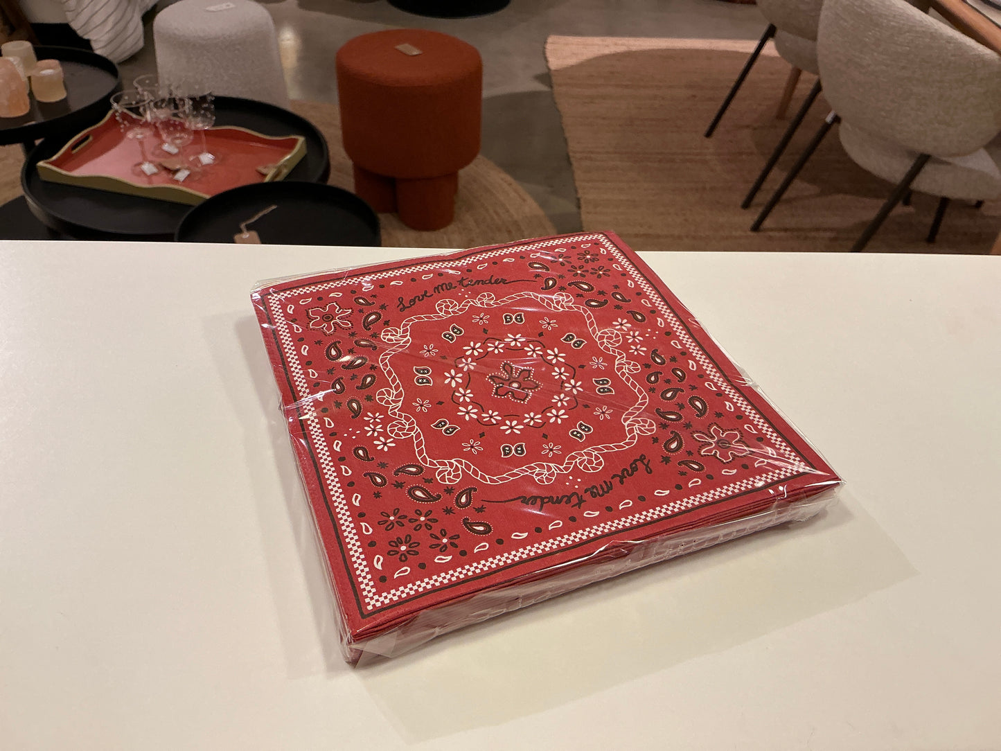 Serviettes en papier bandana rouge x20