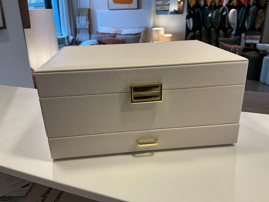 BOITE A BIJOUX DENISE BLANCHE SIMILI CUIR