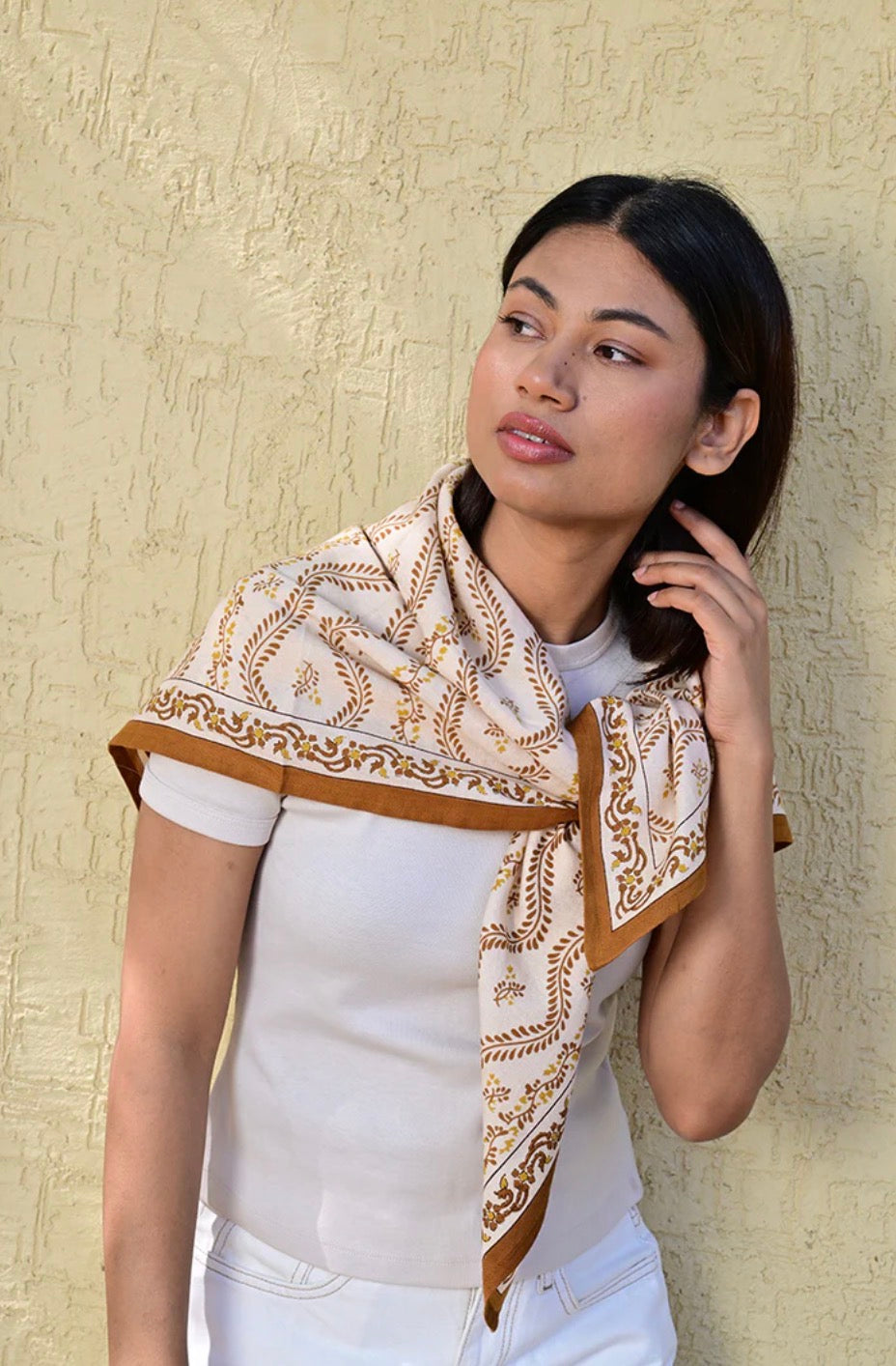 Grand foulard Antoinette beige Byzantine