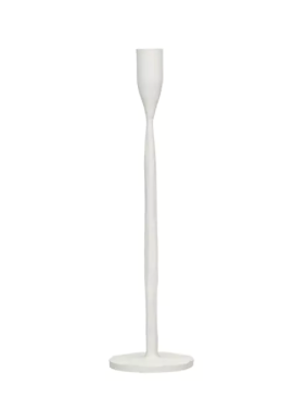 BOUGEOIR POMAX EN MÉTAL BLANC CASSÉ GRAND MODELE