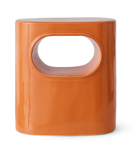 TABLE D'APPOINT  EN FAIENCE ORANGE