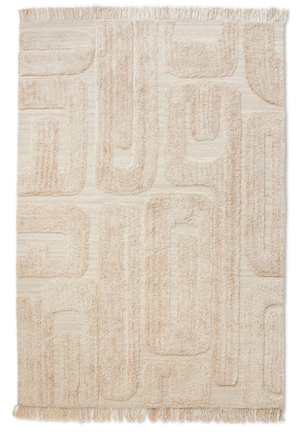 TAPIS EN COTON TUFTÉ 200X300 CM COULEUR NATURELLE