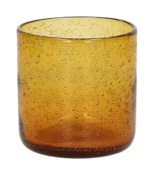 VERRE A EAU EN VERRE POMAX BULLE  COULEUR AMBRE (PAR 6)