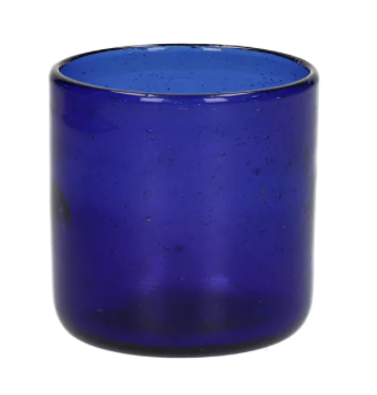 VERRE A EAU POMAX EN VERRE BULLE  COULEUR BLEU (PAR 6)