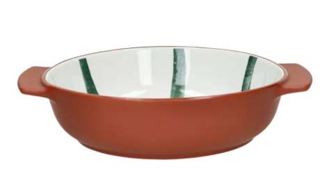 PLAT A FOUR/BOL POMAX MYKONOS PORCELAINE DIA 21X H 5,5 CM VERT