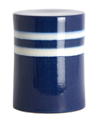 TABLE D'APPOINT CERAMIQUE BLEU FONCÉ ET BLANC