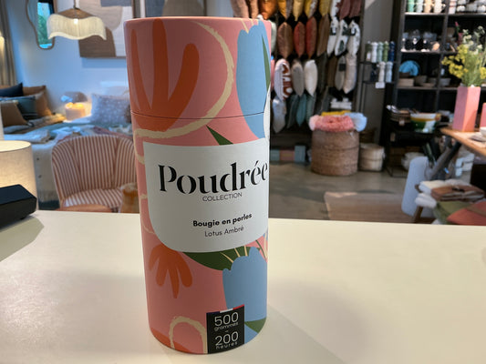 Bougie en perle LOTUS AMBRE POUDREE
