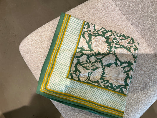 FOULARD IMPRIME Fleurs indiennes chandra Green