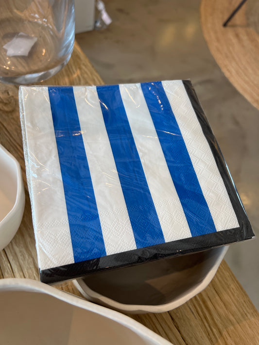 SERVIETTE EN PAPIER RAYURE BLEUE