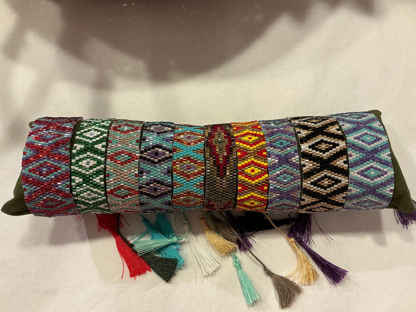 Bracelet artisanal perle de rocaille tressée