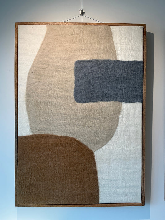 Toile Wooly beige et gris V2