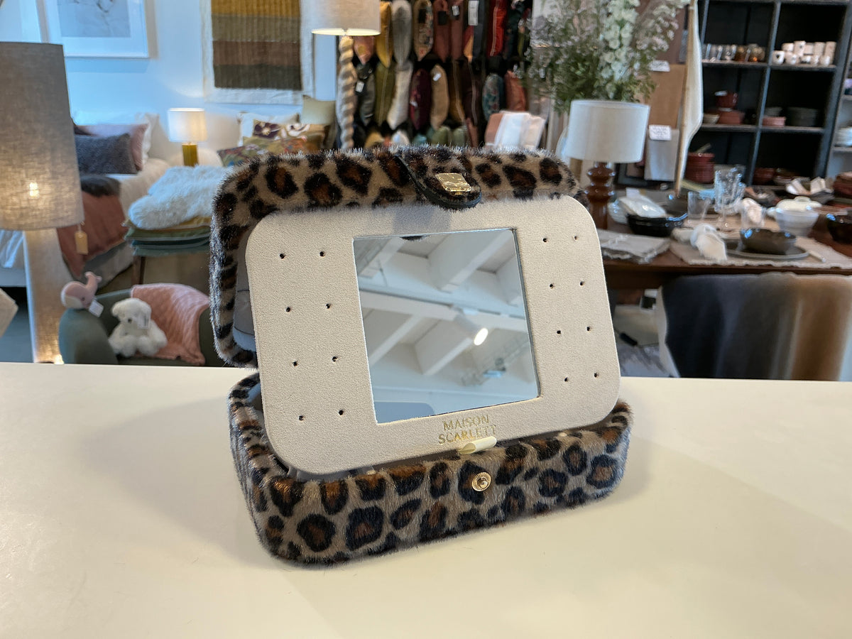 BOITE A BIJOUX BRIGITTE VELOURS LEOPARD