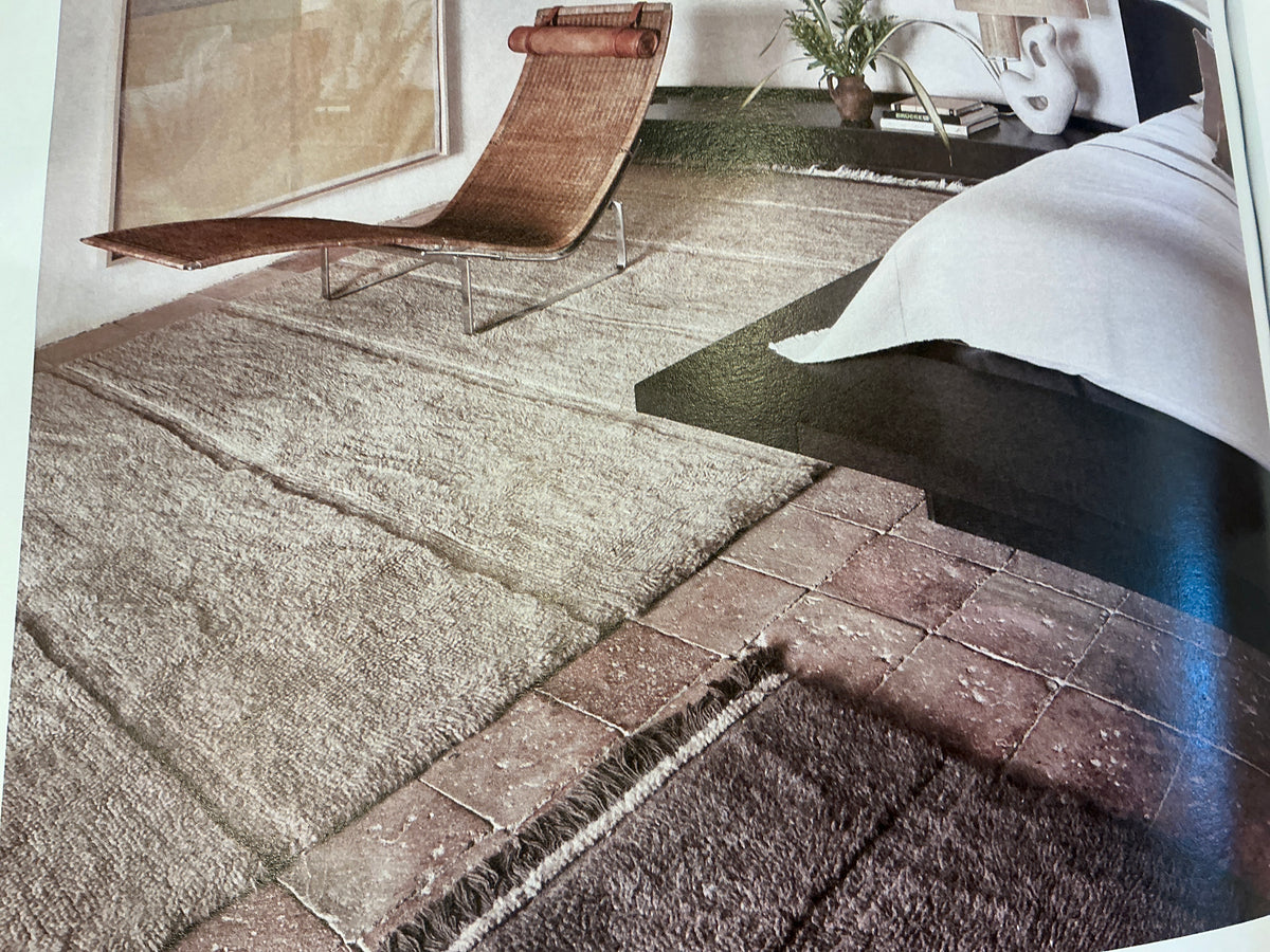 Tapis en laine naturelle taupe 170x240 cm