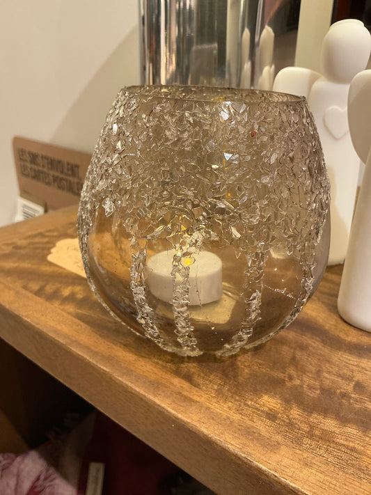 Photophore verre marron