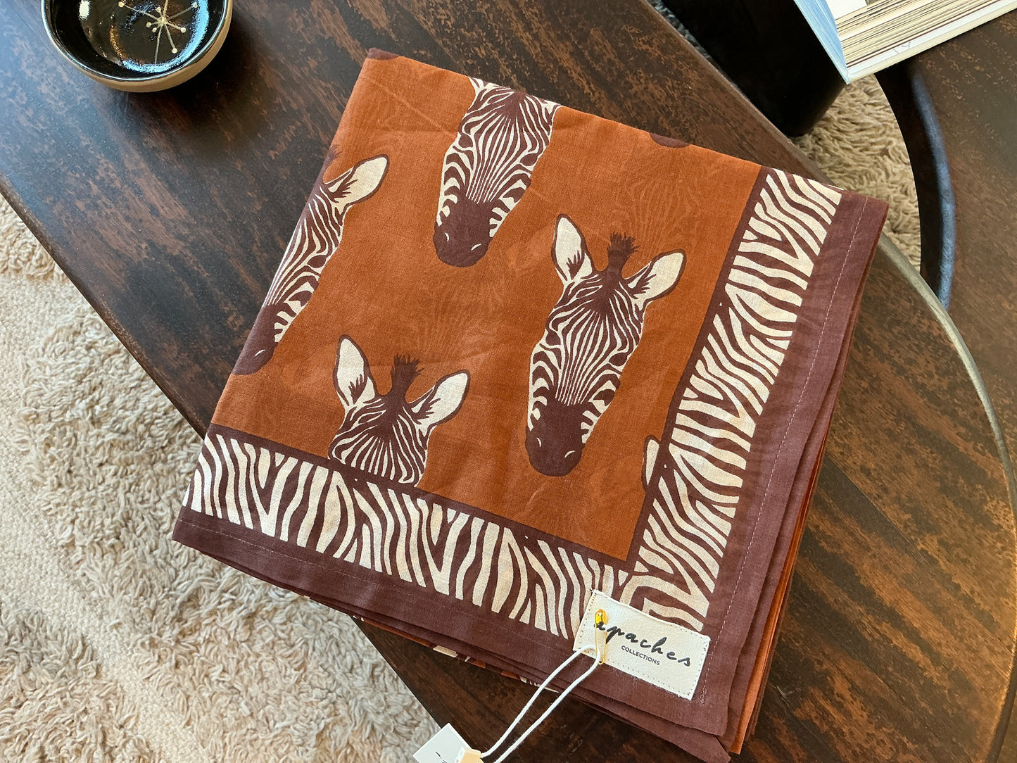 Petit Foulard Apaches dupitta ZÈBRE BROWN