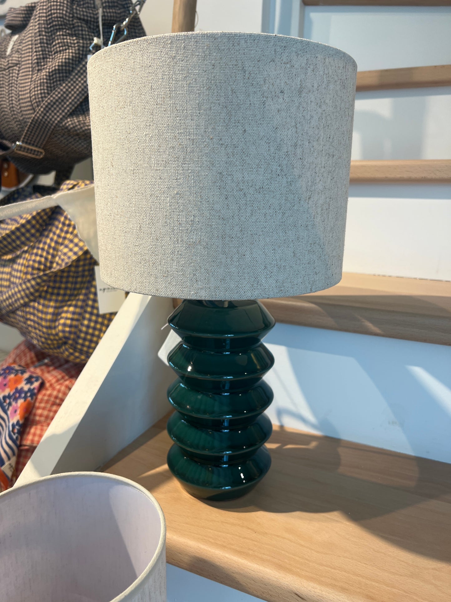 Lampe émeraude + écrue