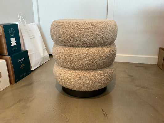 Pouf JOBBI Beige + noir mat 40x45