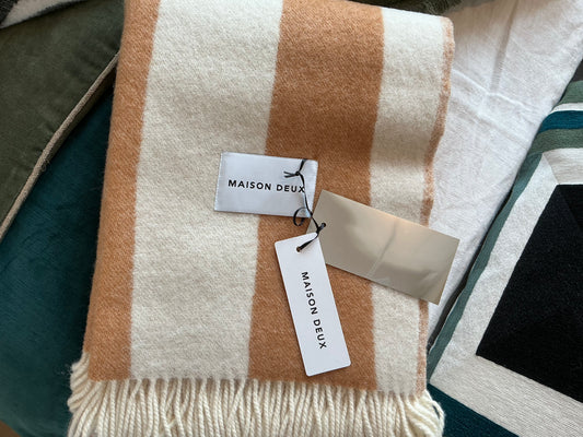 Plaid Rough Stripe Blanket Terra  130 X 200