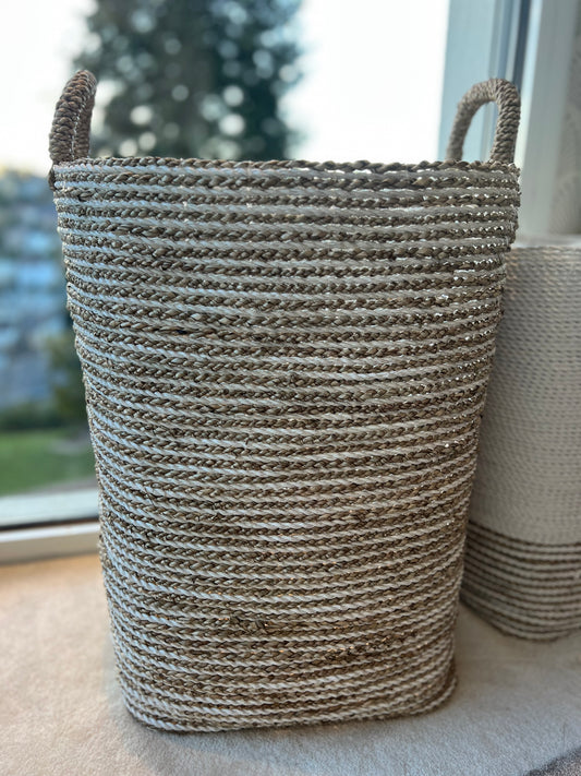 TRES GRAND PANIER  BLANC ET NATUREL