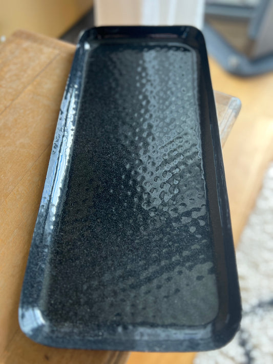 PLATEAU RECTANGULAIRE MÉTAL NOIR